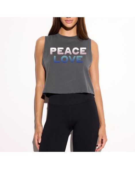 Women's Spiritual Gangster Peace Love Spirit Crop Tank